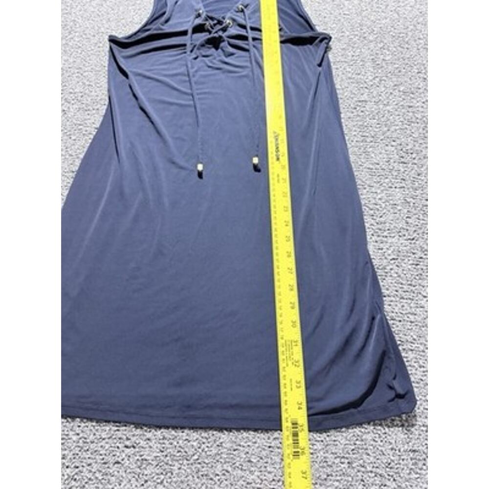 Michael Kors Blue Sleeveless Sz M, Preppy, Casual, Lace-Up Neck, Chic Dress. - Picture 6 of 9
